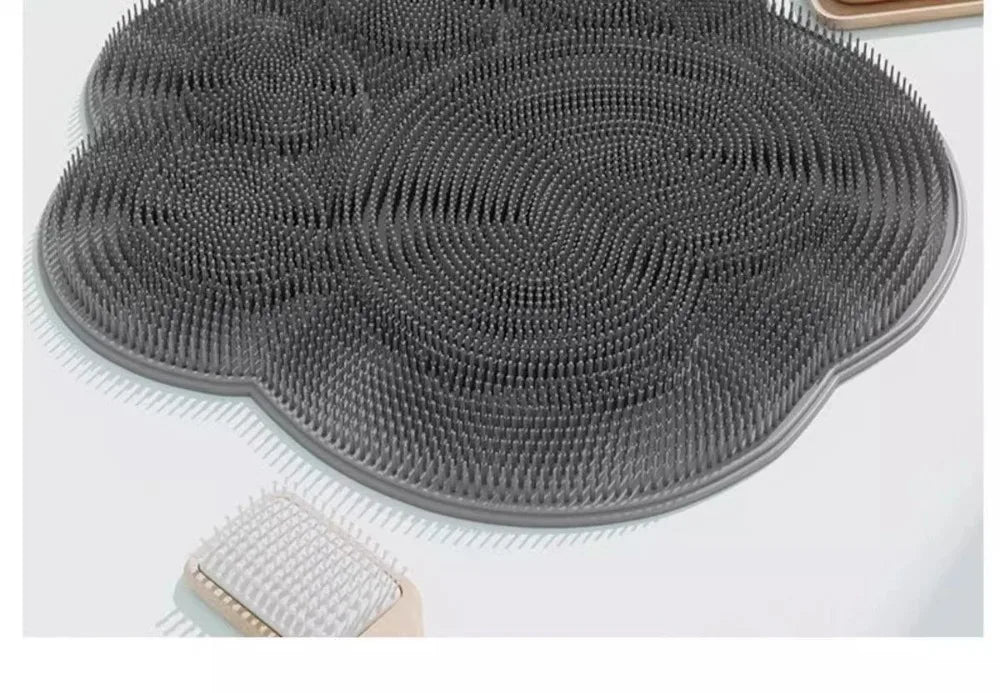 1pc Bath Massage Mat, Foot Washer, Back Scrubber, Shower Foot Mat, Bathroom Additions, Shower Supplies, Bathroom Foot Scrubber