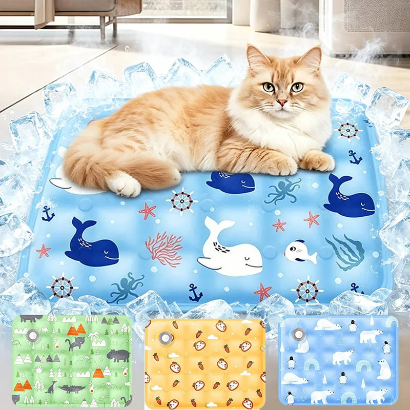 Cooling Beds Mat Cat Dog Cooling Mat Summer Durable Ice Blanket Self Added Water Reusable Cold Bed Anti-Heat Small Large Pets