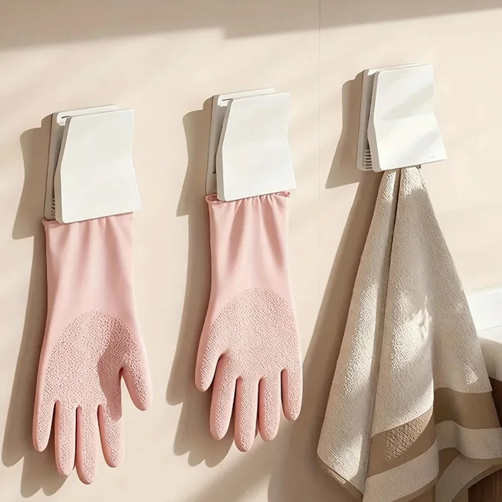 Kitchen Glove Holder Dishwashing Glove Hook Household Rubber Glove Storage Rack Dishcloth Clip Glove HangerStorage Clip