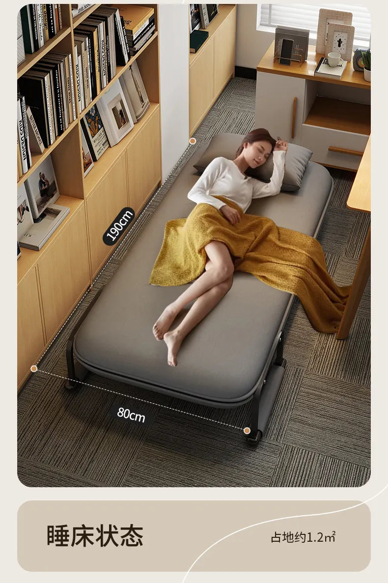 Portable Bedroom Folding Bed Single Pliable Office Sofa Folding Bed Guest Adults Cama Plegable Para Dormir Furniture Home