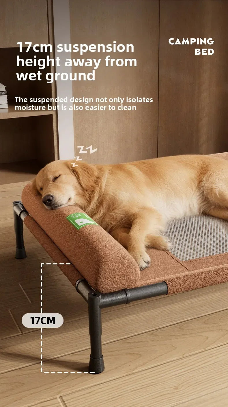 Elevated Cooling Dog Bed Pet Travel Cot with Soft Edged Pillow Breathable Hammock Bed Small for Dogs Indoor Outdoor