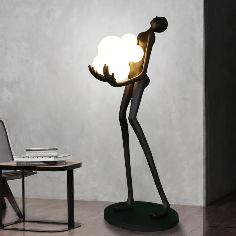 Hotel Lobby Living Room Light Emitting Diode Creative Design Art Tree Modern Floor
