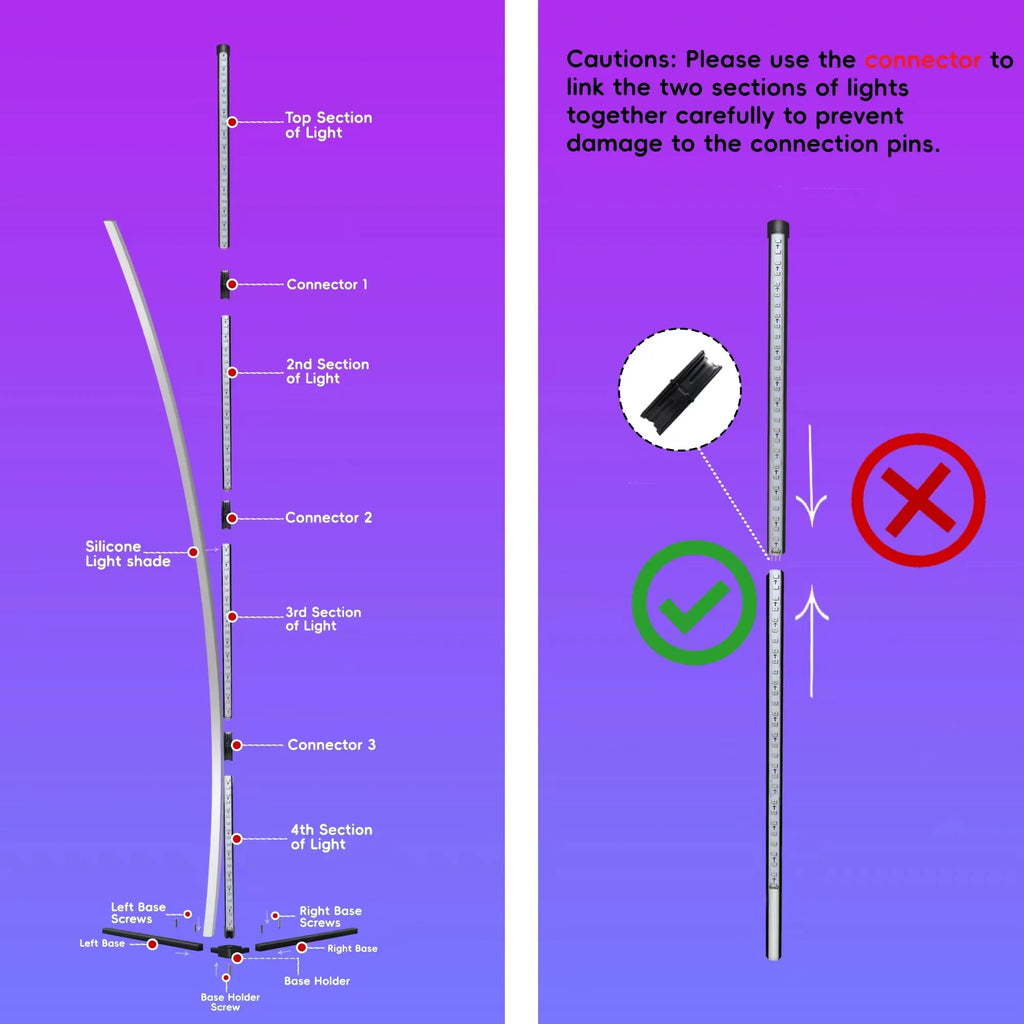 Smart Led Living Room Floor Lamp Rgb Corner Floor Lamp Music Synchronization Application Program Control Suit for Living Room
