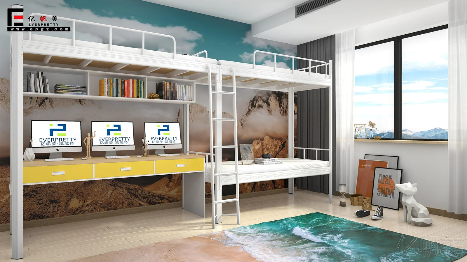Hotel Bedroom Furniture Adult Double Bed Big Wooden Beds Comfortable and Eco-friendly Matertrial