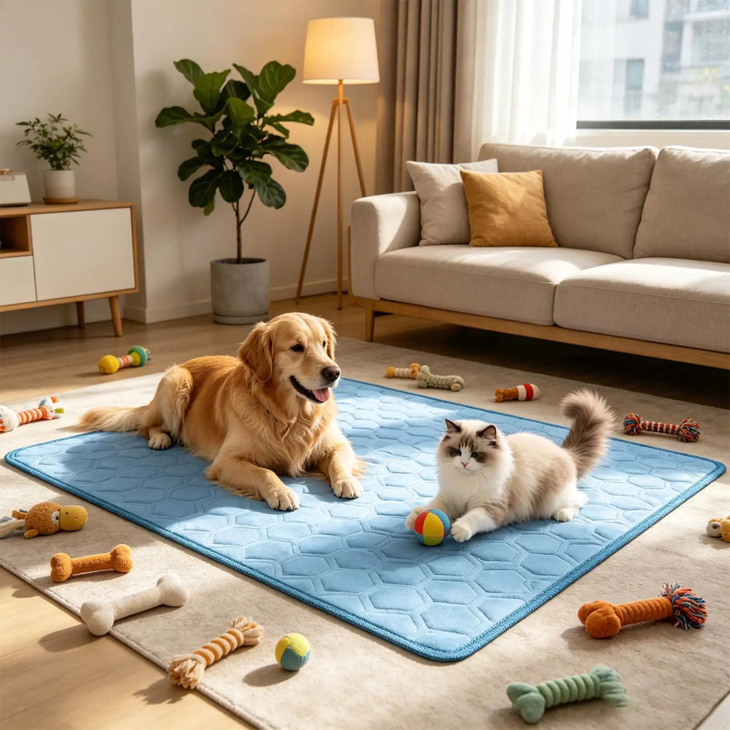 Dog Cooling Mat Hot Summer Non-Slip Cushion Pet Cats Bed Cooling Mat for Small Medium Large Breeds Animals Resting Camping