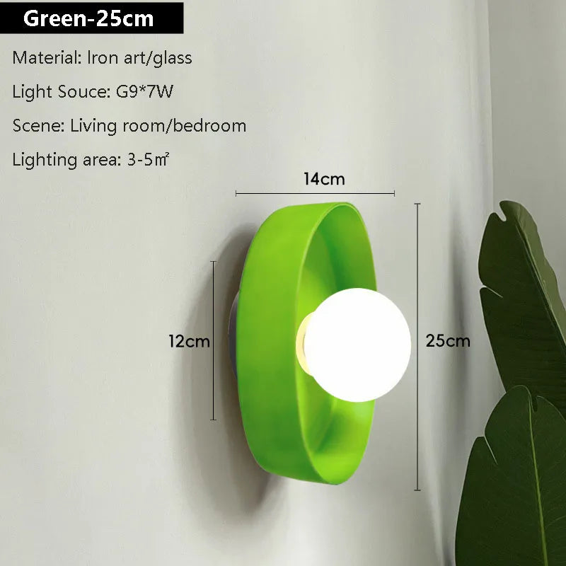 Wall Lamp Minimalist Room Decoration Ceiling Lights For Bedroom Living Room Study Indoor Home Round Glass Illumination Luminaire