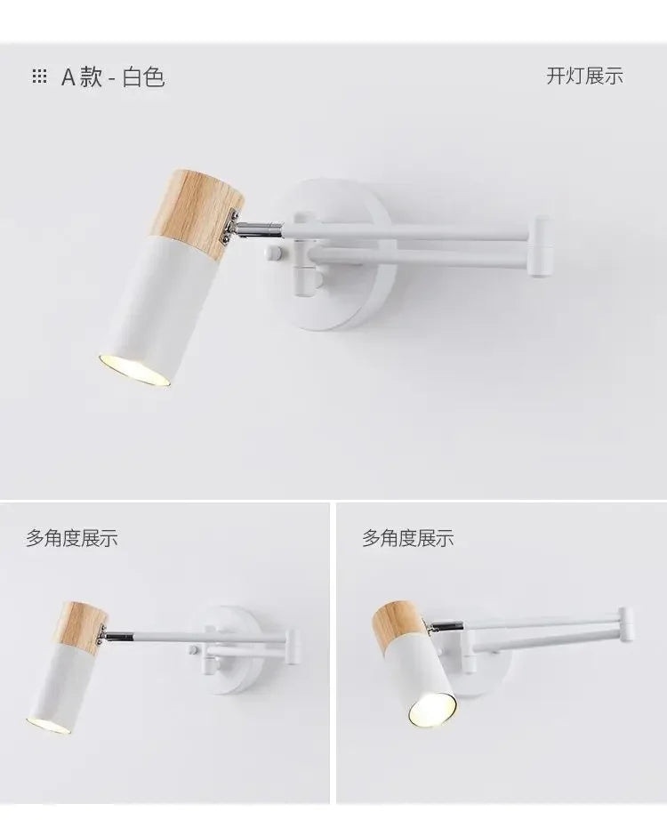 Modern Living Room Rocking Arm Wall Lamp Bedlamps for Bedroom Hotel Creative Telescopic Foldable Reading Wall Lamps