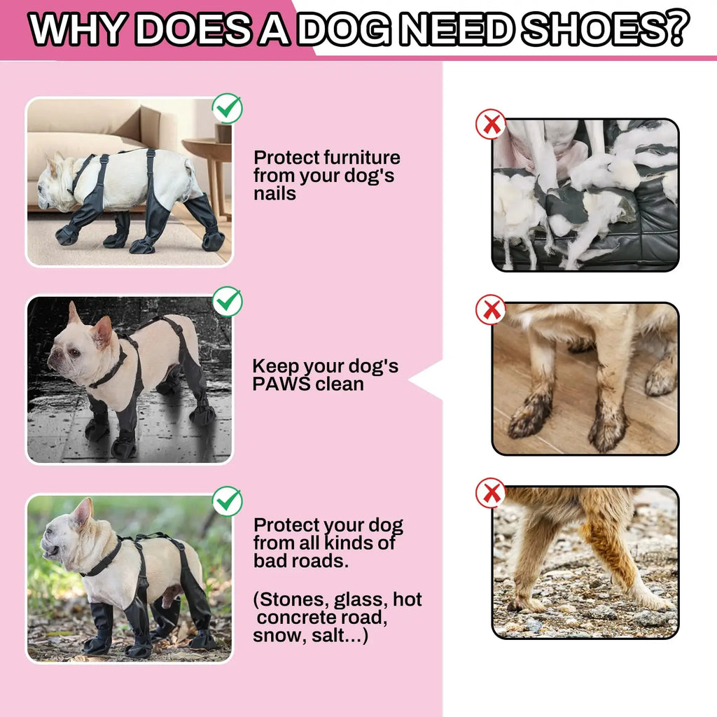 Dog Full Leg Waterproof Shoes Mud Stain Resistant Non Slip Pet Boots Protective Rain Gear For Small Medium Dogs Outdoor Walks