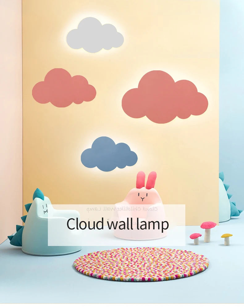 New Baby Room Cloud Wall Lamp Bedroom Bed Living Dining Room Attic Creative Warm Decoration Dimmable Wall Light