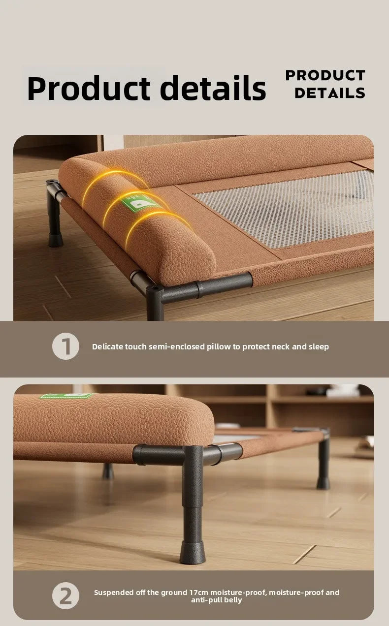 Elevated Cooling Dog Bed Pet Travel Cot with Soft Edged Pillow Breathable Hammock Bed Small for Dogs Indoor Outdoor