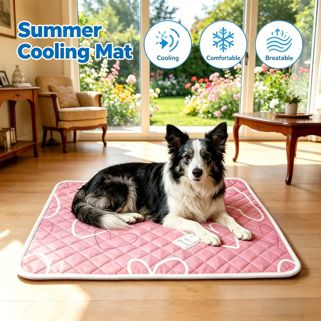 Summer Pet Cooling Mat Cool Pad for Dogs Cats Sweat Absorbing Non-heat Design Suitable for Small to Extra Large Pets