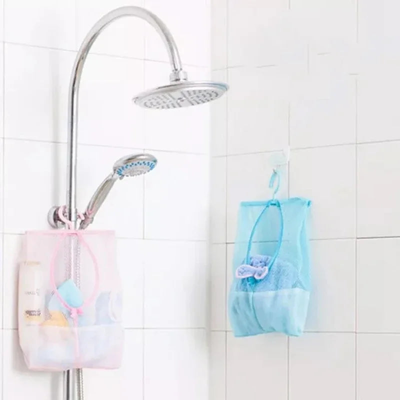 Bathroom Kids Toys Storage Bag Multifunctional Mesh Net Bag Makeup Organizer Drying Rack Balcony Socks Clothes Storage Basket