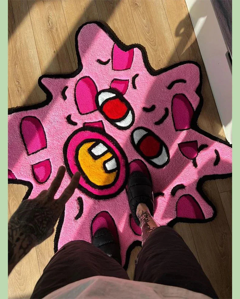 Simple Study Room Cloakroom Plush Non-slip Rugs Irregular Pink Bedroom Bedside Soft Carpet Creative Living Room Decoration Rug