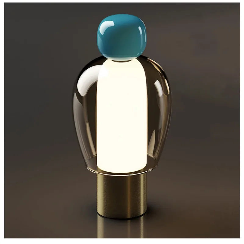 Modern Living Room Decoration Ornaments USB Charging Lamp Minimalist Study Master Bedroom Daughter's Room Glass Desk LED Lamp
