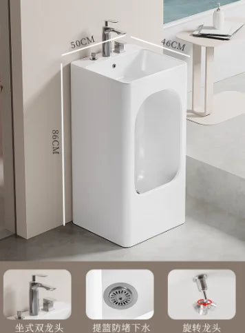Bathroom Sinks,Double Level Porcelain Wudu Sink,Foot Wash Basin Ablution,Ceramic,mop Sink,Indoor and Outdoor