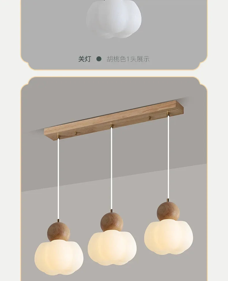 Cream Wind Bedroom Chandelier Simple Children's Bedside Chandelier Modern Creative Jack-o '-lantern Nordic Restaurant Lamps