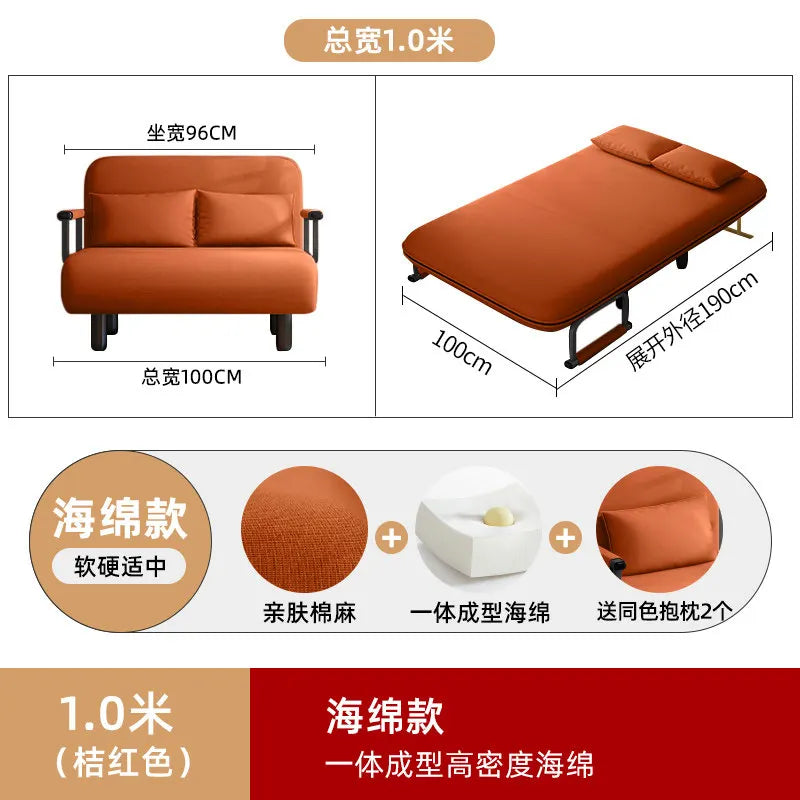 Portable Bedroom Folding Bed Single Pliable Office Sofa Folding Bed Guest Adults Cama Plegable Para Dormir Furniture Home