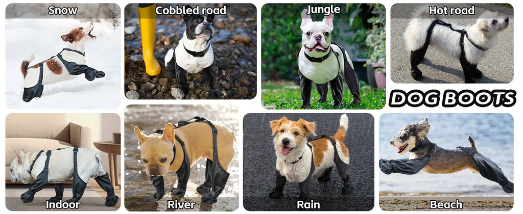 Dog Full Leg Waterproof Shoes Mud Stain Resistant Non Slip Pet Boots Protective Rain Gear For Small Medium Dogs Outdoor Walks