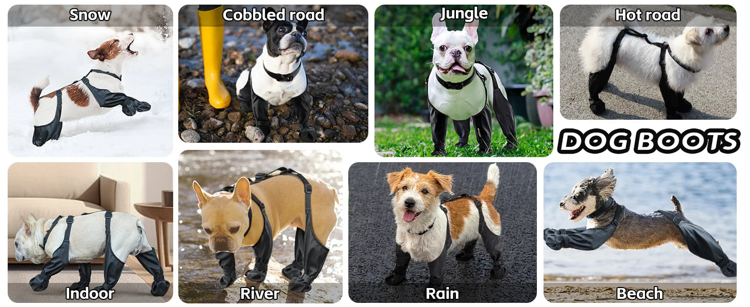Dog Full Leg Waterproof Shoes Mud Stain Resistant Non Slip Pet Boots Protective Rain Gear For Small Medium Dogs Outdoor Walks