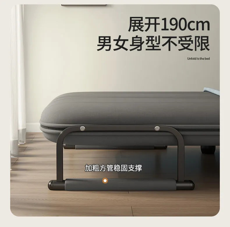 Portable Bedroom Folding Bed Single Pliable Office Sofa Folding Bed Guest Adults Cama Plegable Para Dormir Furniture Home