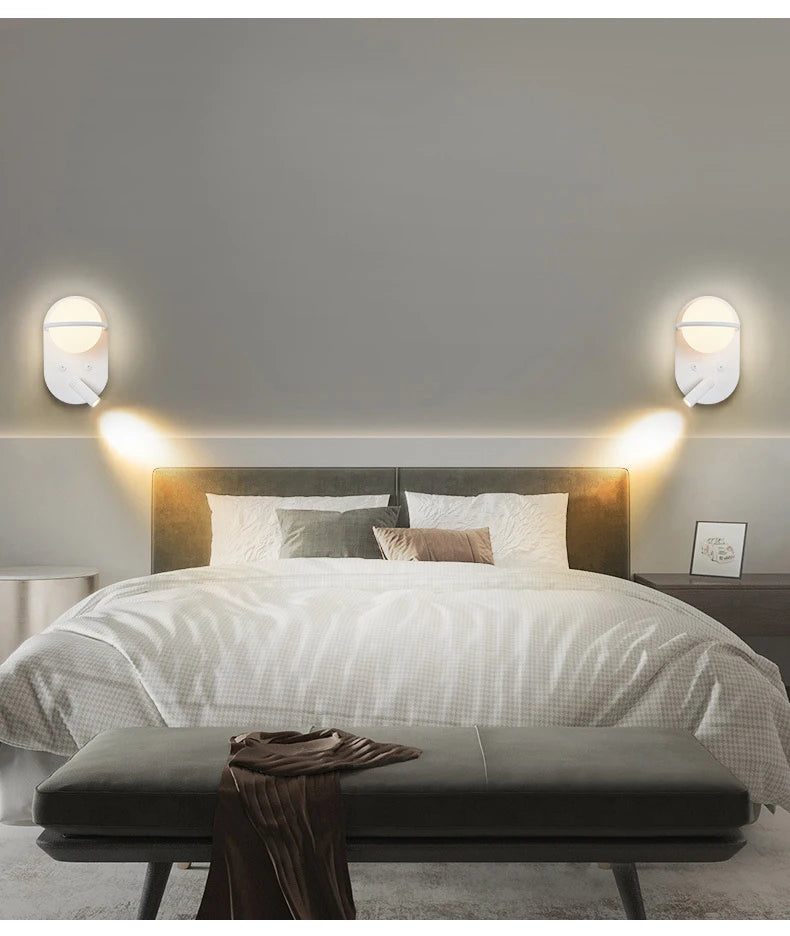 Bedroom Bedside Wall With Switch Wall Lights Creative Led Adjustable Modern Study Living Room Sofa Tv Background Walls Lamp