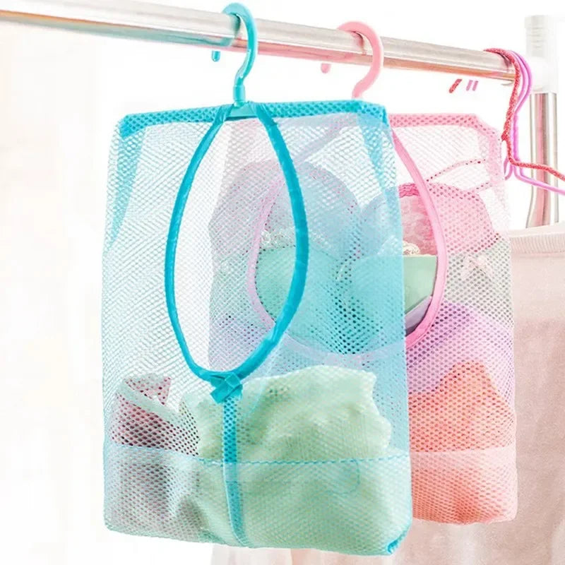 Bathroom Kids Toys Storage Bag Multifunctional Mesh Net Bag Makeup Organizer Drying Rack Balcony Socks Clothes Storage Basket