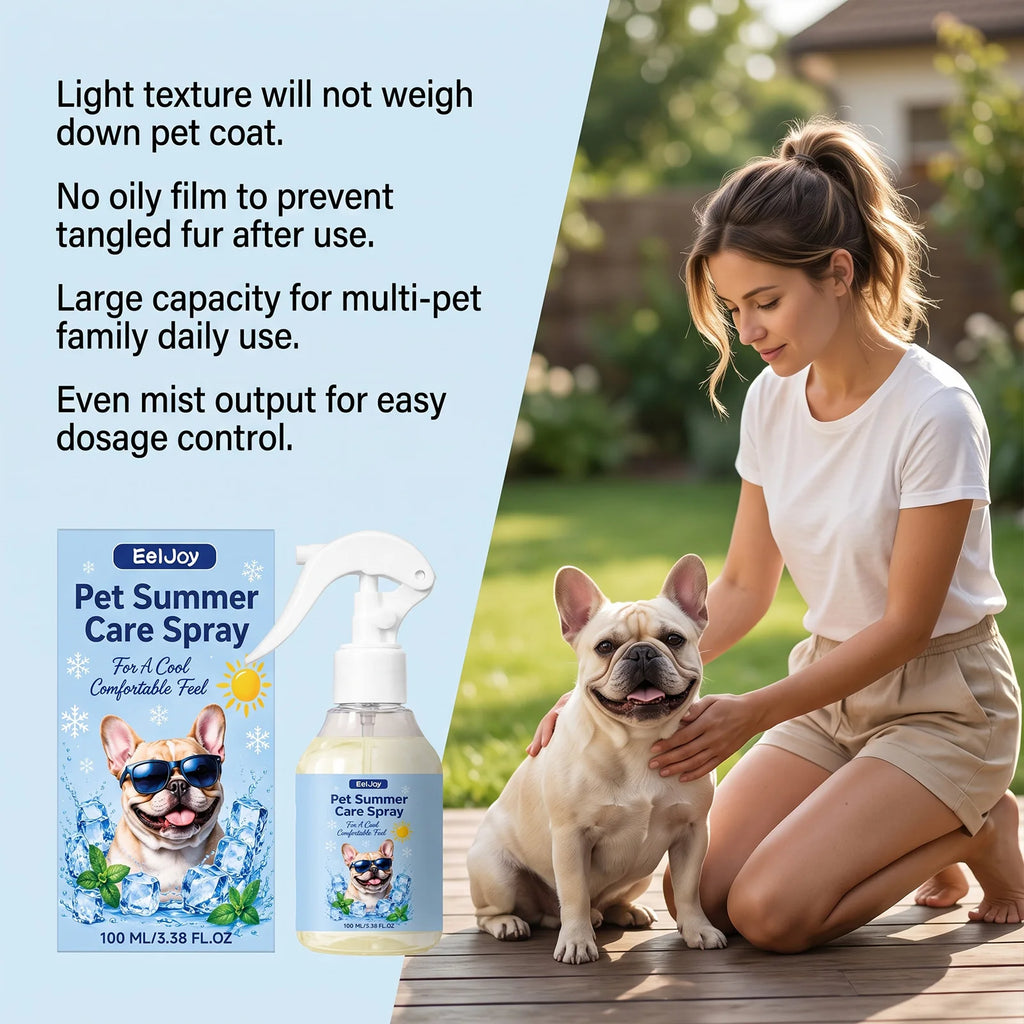 Pet Summer Cooling Spray Gentle Instant Heat Relief Refreshing Mist Waterless Portable Outdoor Quick Cooling Pet Care Supplies