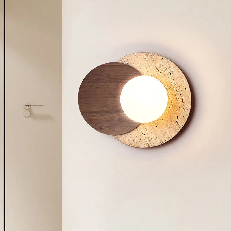 Creative designer's wabi-sabi style vintage bedroom bedside corridor wall lamp, staircase living room background wall decorative