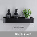 Black Bathroom Shelf Shower Basket Kitchen Storage Rack With Towel Bar Cosmetics Wall Shelves Bathroom Accessories