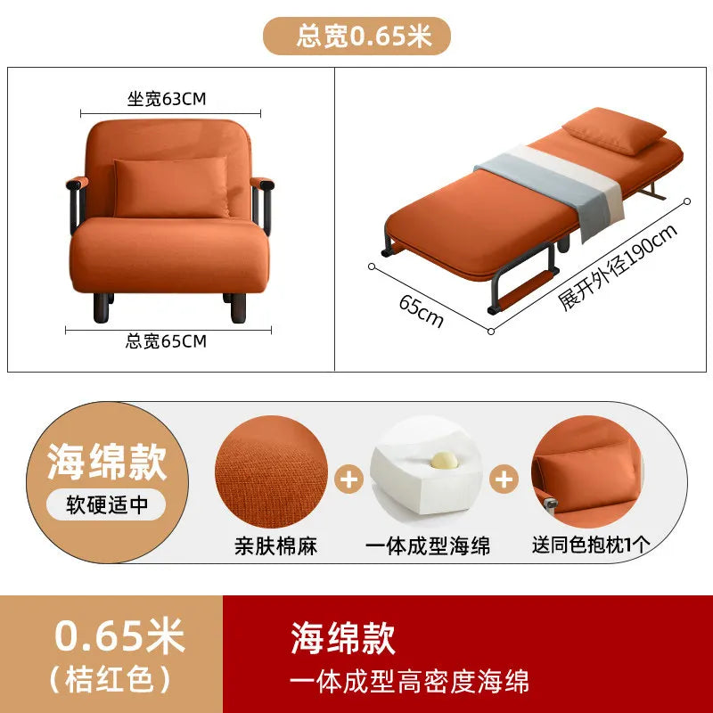 Portable Bedroom Folding Bed Single Pliable Office Sofa Folding Bed Guest Adults Cama Plegable Para Dormir Furniture Home