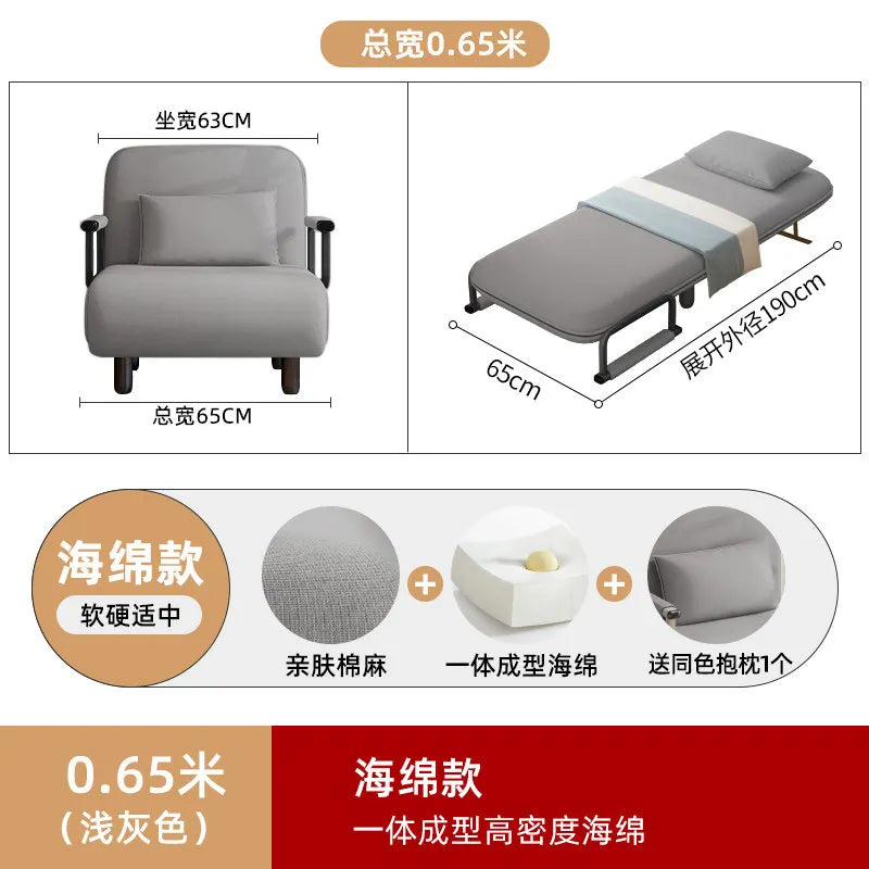 Portable Bedroom Folding Bed Single Pliable Office Sofa Folding Bed Guest Adults Cama Plegable Para Dormir Furniture Home