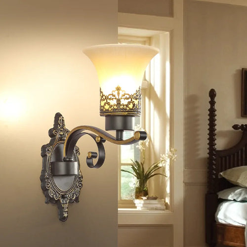 American Living Room Wall Light Luxury Bedroom Bedside Lamp Nordic Creative Living Room Background Wall Room Aisle Glass Light