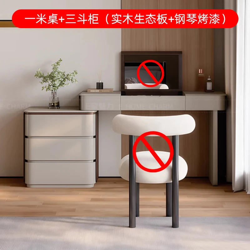 Bedroom Big Dressing Table Vintage Desk Aesthetic Luxury Dressing Table Nordic Girls Espejo Maquillaje Luz Home Furniture