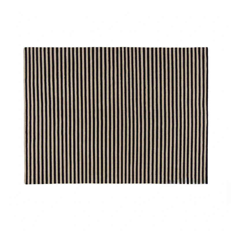 Fashion Style Carpet for Living Room Geometric Striped Decor Home Large Area Sofa Black White Rugs Bedroom Plush Non-slip Mat