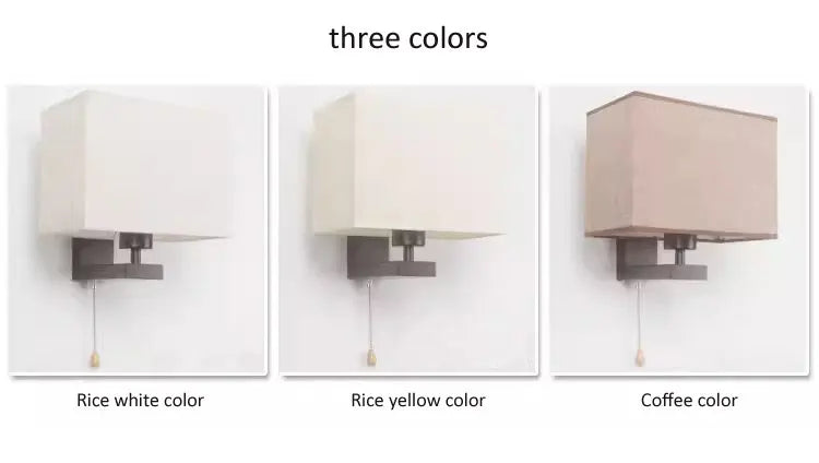 Bedroom Wall Lamp Fabric New Chinese Bedside Lamp Modern Simple Corridor Hotel Room With Cable Switch Light European Wall Sconce