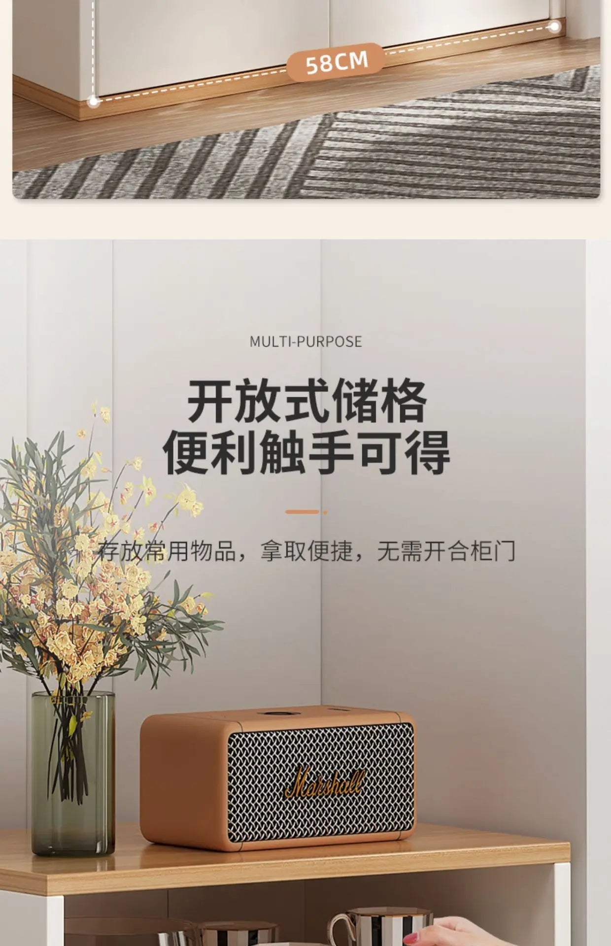 Living Room Storage Cabinet Chest of Drawers Bedroom Wooden Locker, Small Standing Cabinet, Household Bedside Locker, Drawers