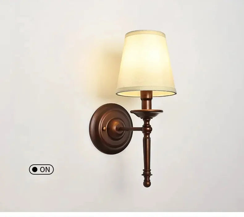 Retro Bedroom Bedside Wall Lamp Modern Simple European Style Hotel Living Room Study Corridor Wall Light Mirror Headlight