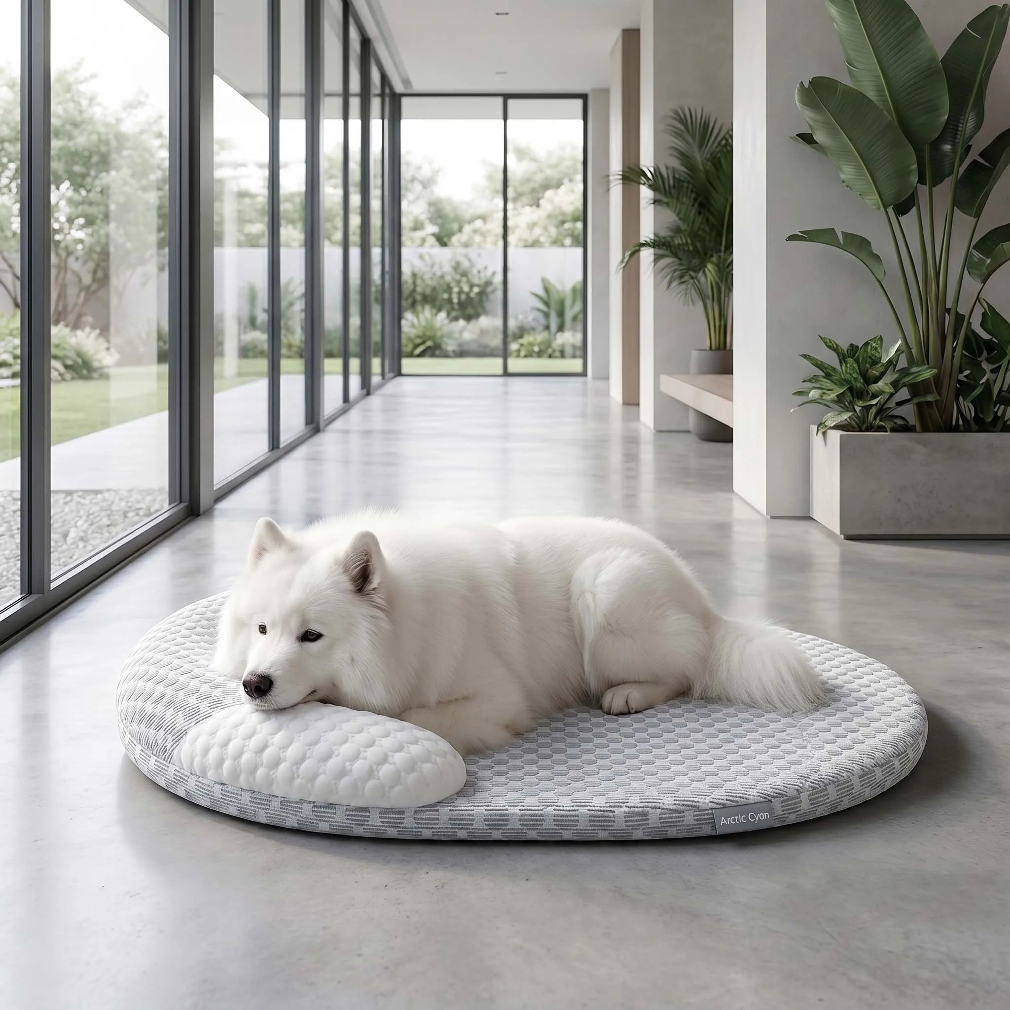 Cooling Dog Bed Summer Ice Silk Cat Mat Oval Pet Nest Breathable Heat Dissipation Cooling Pad for Small Medium Large Dogs Cats