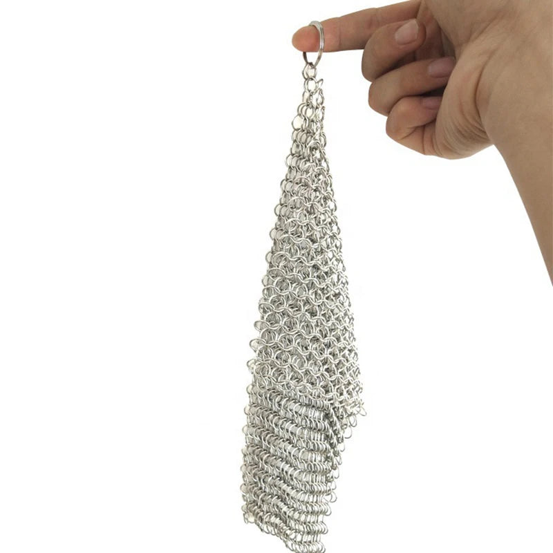 Kitchen Cleaning Ring Stainless Steel Cleaner Chainmail Scrubber Accessories Reusable Washing Net Cleaning Tool for Home