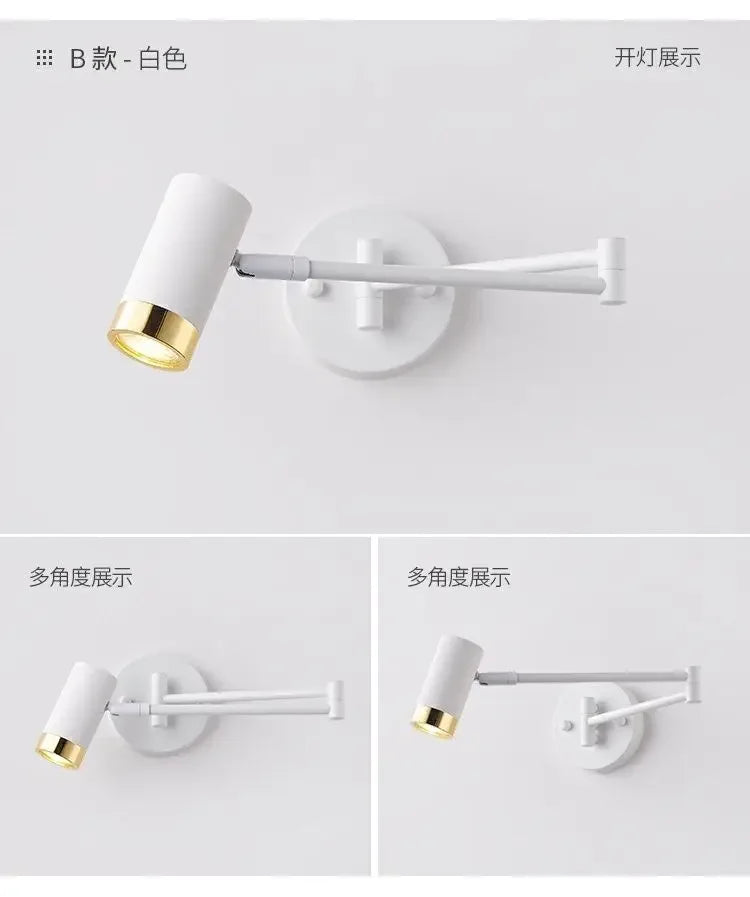 Modern Living Room Rocking Arm Wall Lamp Bedlamps for Bedroom Hotel Creative Telescopic Foldable Reading Wall Lamps