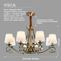 American Simple Country Living Room Bedroom Lighting Simple Pastoral Villa Hall Dining Room Light Marble All Copper Chandelier