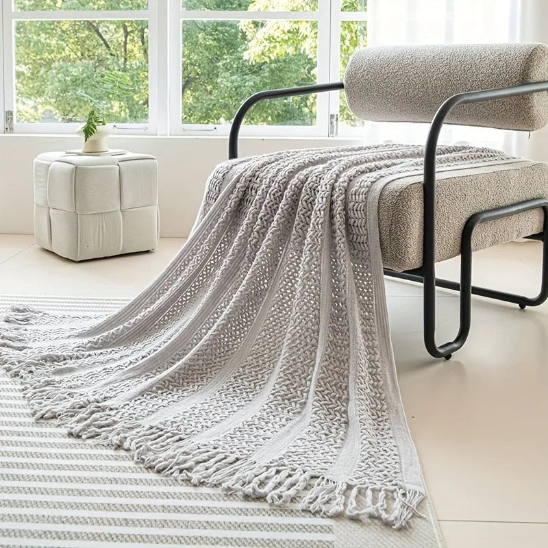 Nordic Style Soft And Comfortable Air-Conditioning Blanket Sofa Blanket Bed End Single for Hotel Homestay Living Room Bedroom