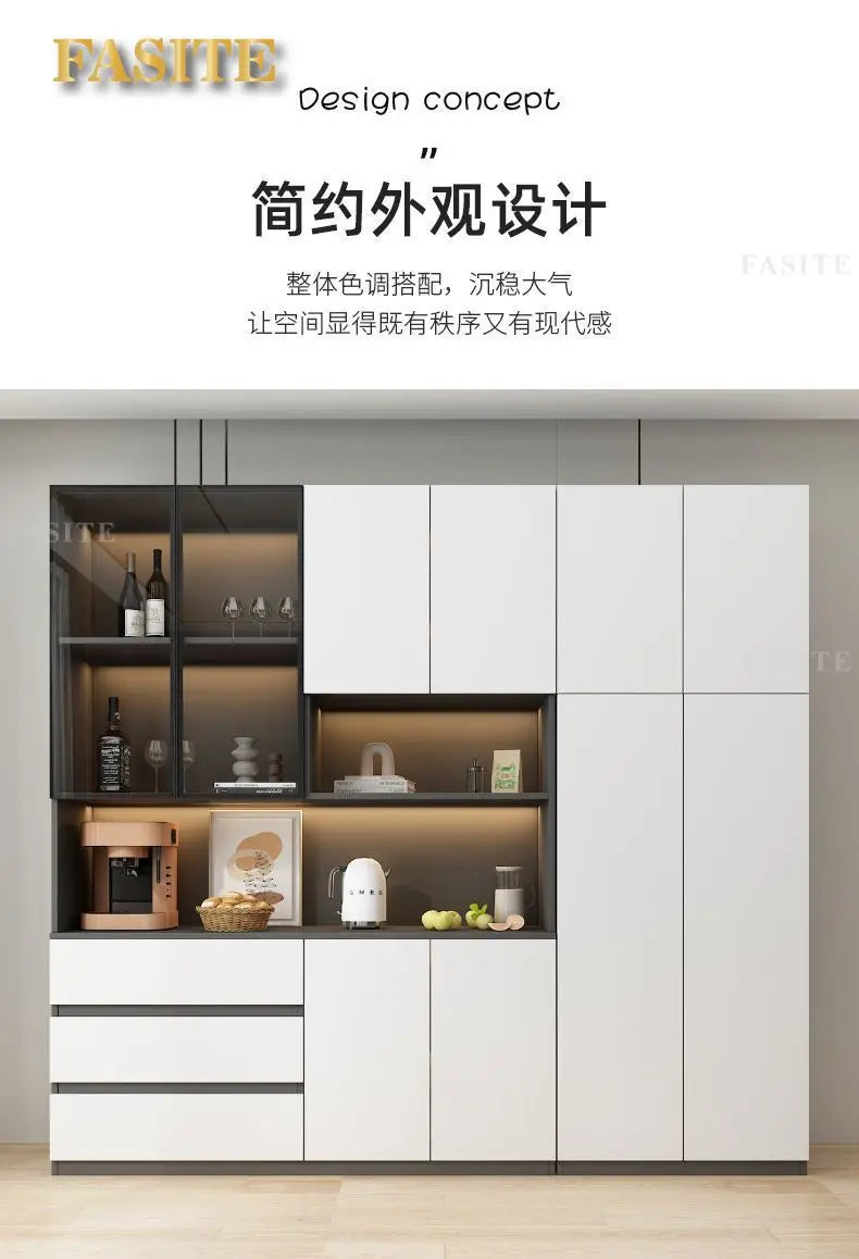 LivingRoom Cabinet Premium Solid Wood Dining Side Cabinet Integrated Household Light Luxury High-end Wine Cabinet Storage Locker