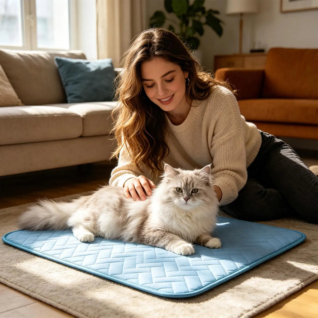 Pet Cooling Mat Pet Ice Silk Cold Pad Dog Foldable Cooling Mat for Outdoor Indoor Backyard Balcony Home Living Room Bedroom