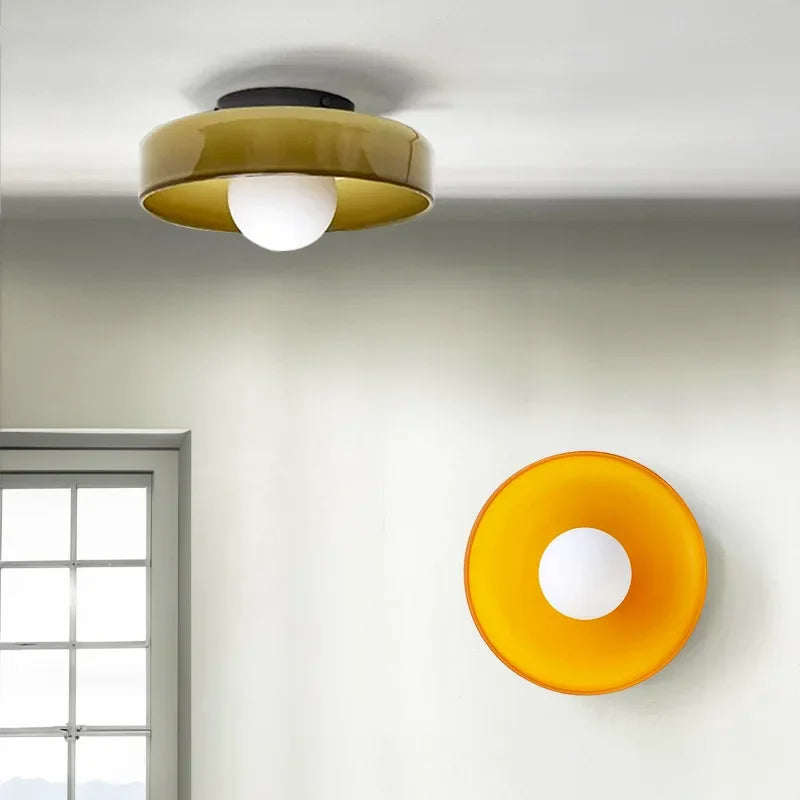 Wall Lamp Minimalist Room Decoration Ceiling Lights For Bedroom Living Room Study Indoor Home Round Glass Illumination Luminaire