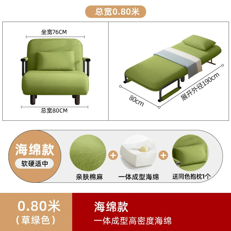 Portable Bedroom Folding Bed Single Pliable Office Sofa Folding Bed Guest Adults Cama Plegable Para Dormir Furniture Home