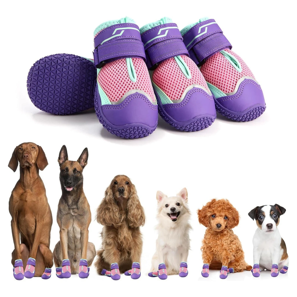 Dog Shoes for Dogs, Waterproof Medium Dog Booties for Winter Snowy Day, Summer Hot Pavement, Outdoor Walking, Indoor Hardfloors