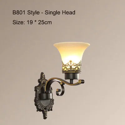American Living Room Wall Light Luxury Bedroom Bedside Lamp Nordic Creative Living Room Background Wall Room Aisle Glass Light