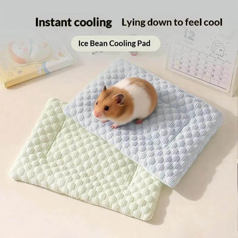 ✔Pet Ice Pad Cool Feeling Mat Breathable Non Slip Summer Dogs Cats Hamsters Small Pets Cool Down Heat Relief Sleeping Nest