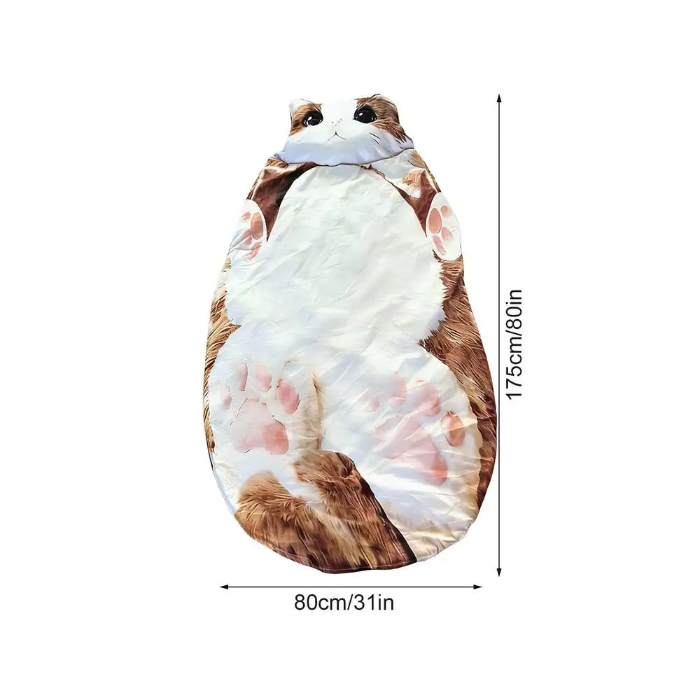 Adult Sleeping Bag Soft Warm Room Decor Cat Envelope Warm Sleeping Bag For Indoor Home Bedroom Living Room Apartment Dorm Hotel